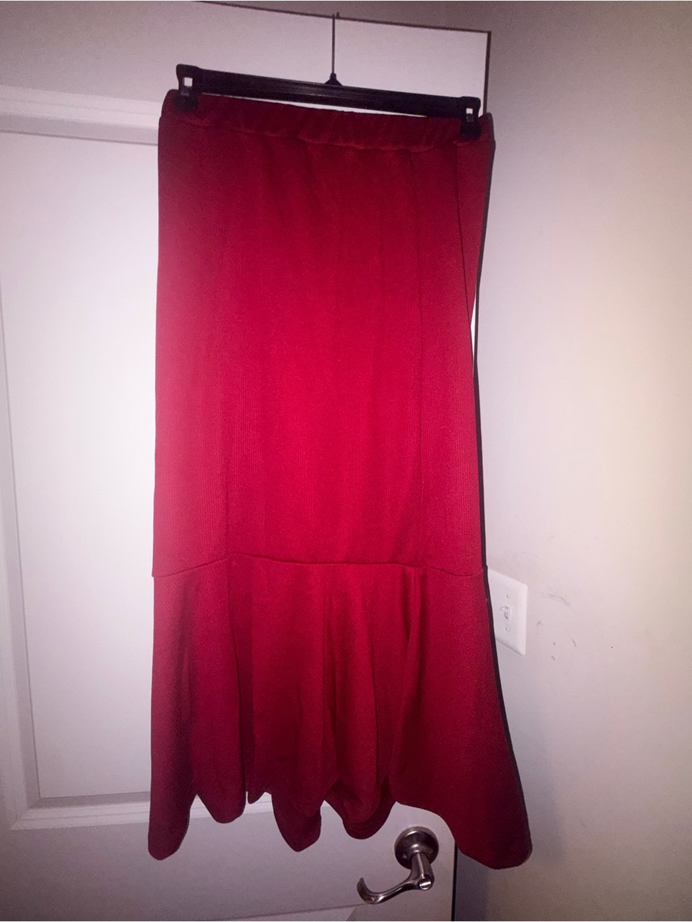 SHEIN Crimson High-Low Flared Hem Skirt